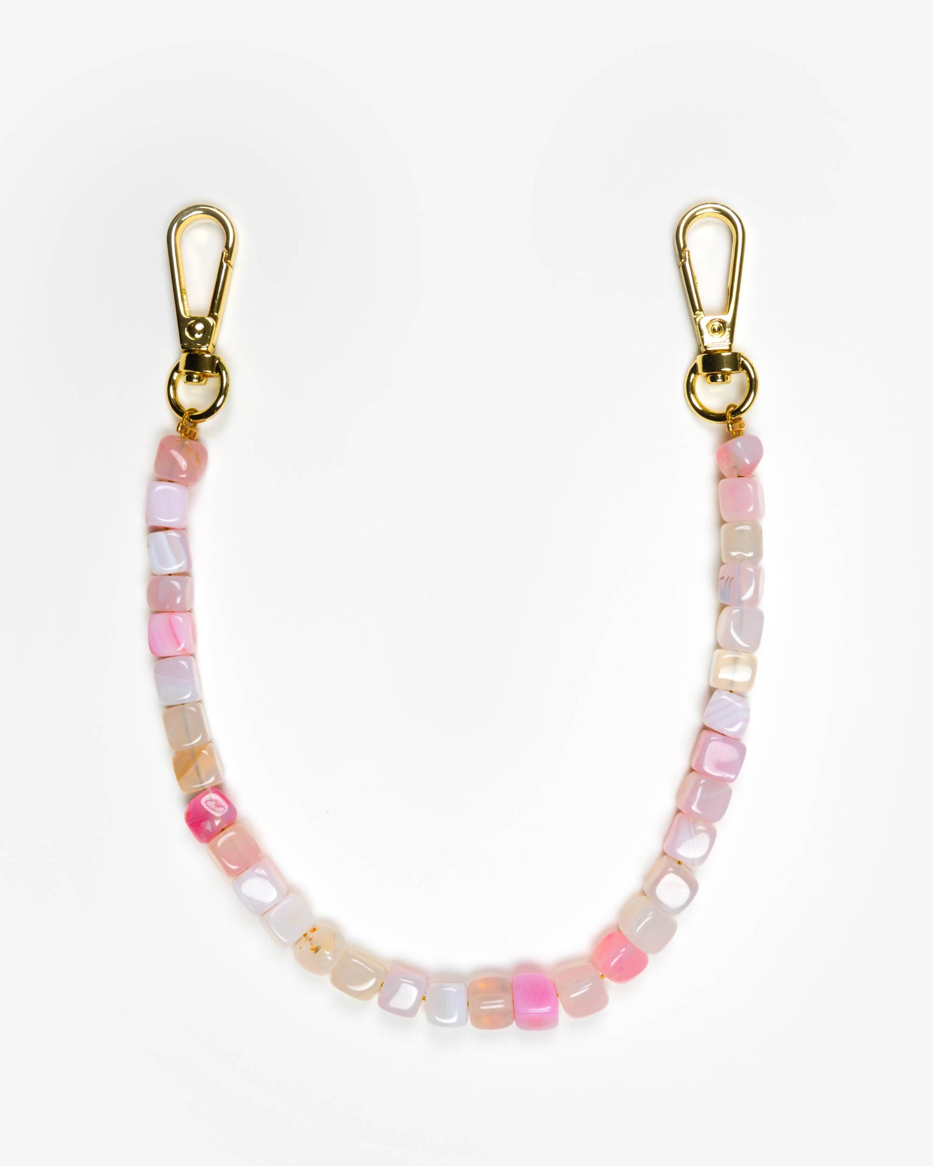 Blush Pink Agate Beads Phone Charm