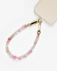 Blush Pink Agate Beads Phone Charm
