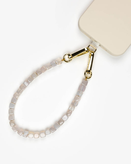 Milky White Agate Beads Phone Charm