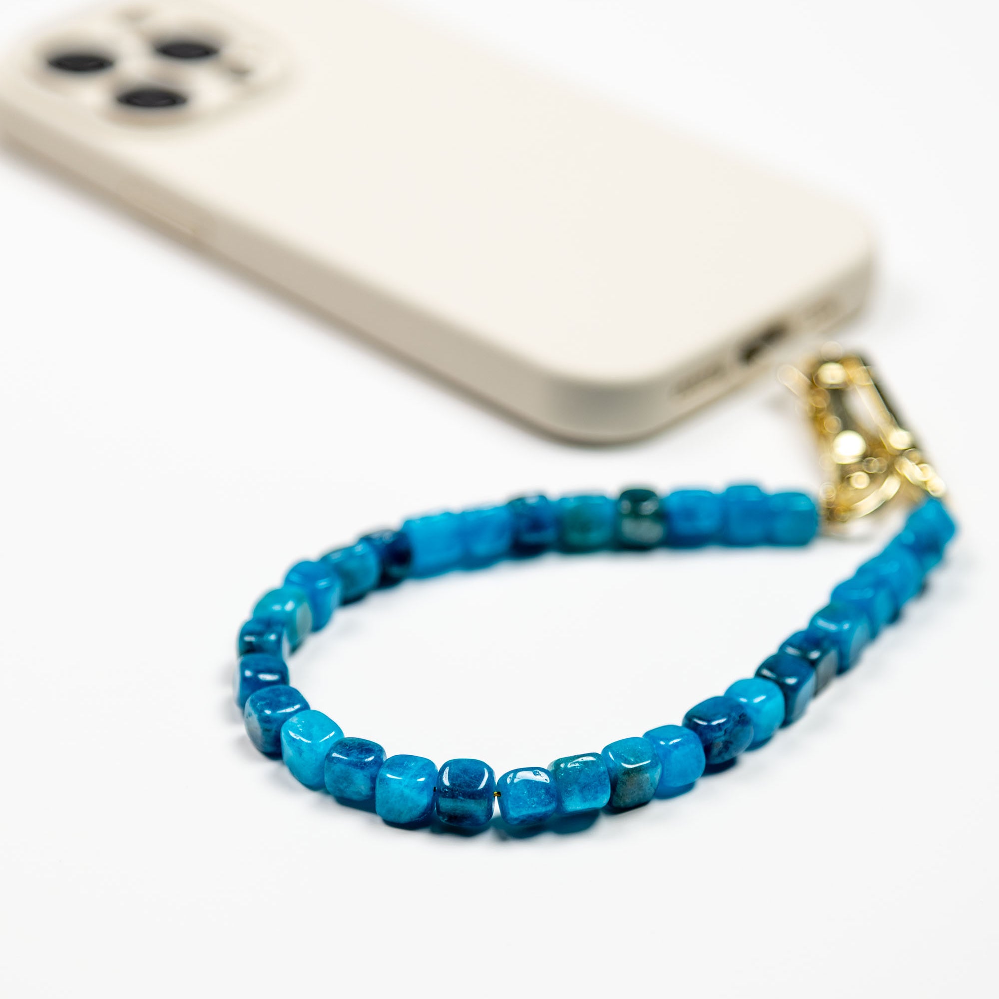 Ocean Blue Agate Beads Phone Charm