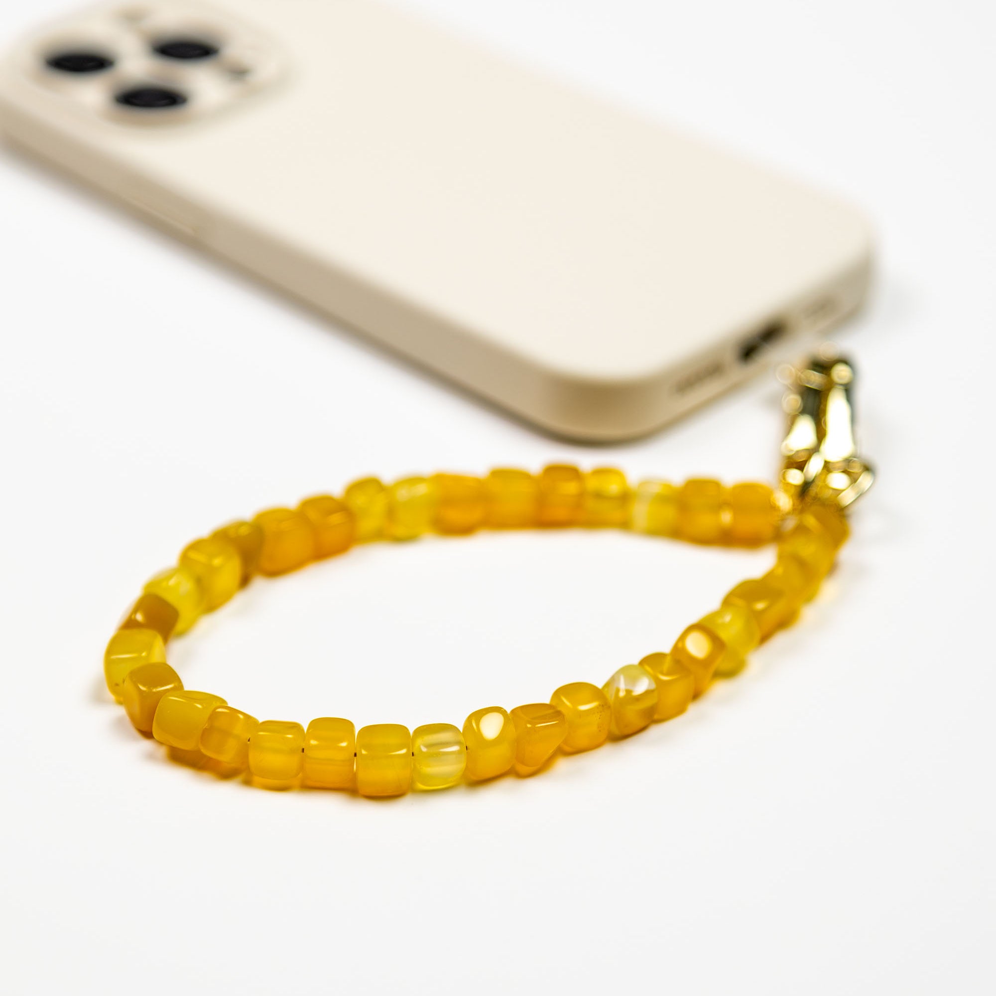 Honey Yellow Agate Beads Phone Charm