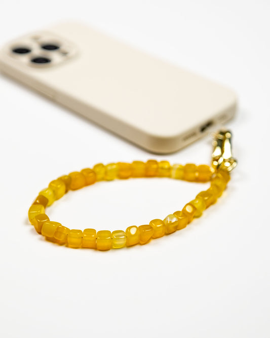 Honey Yellow Agate Beads Phone Charm