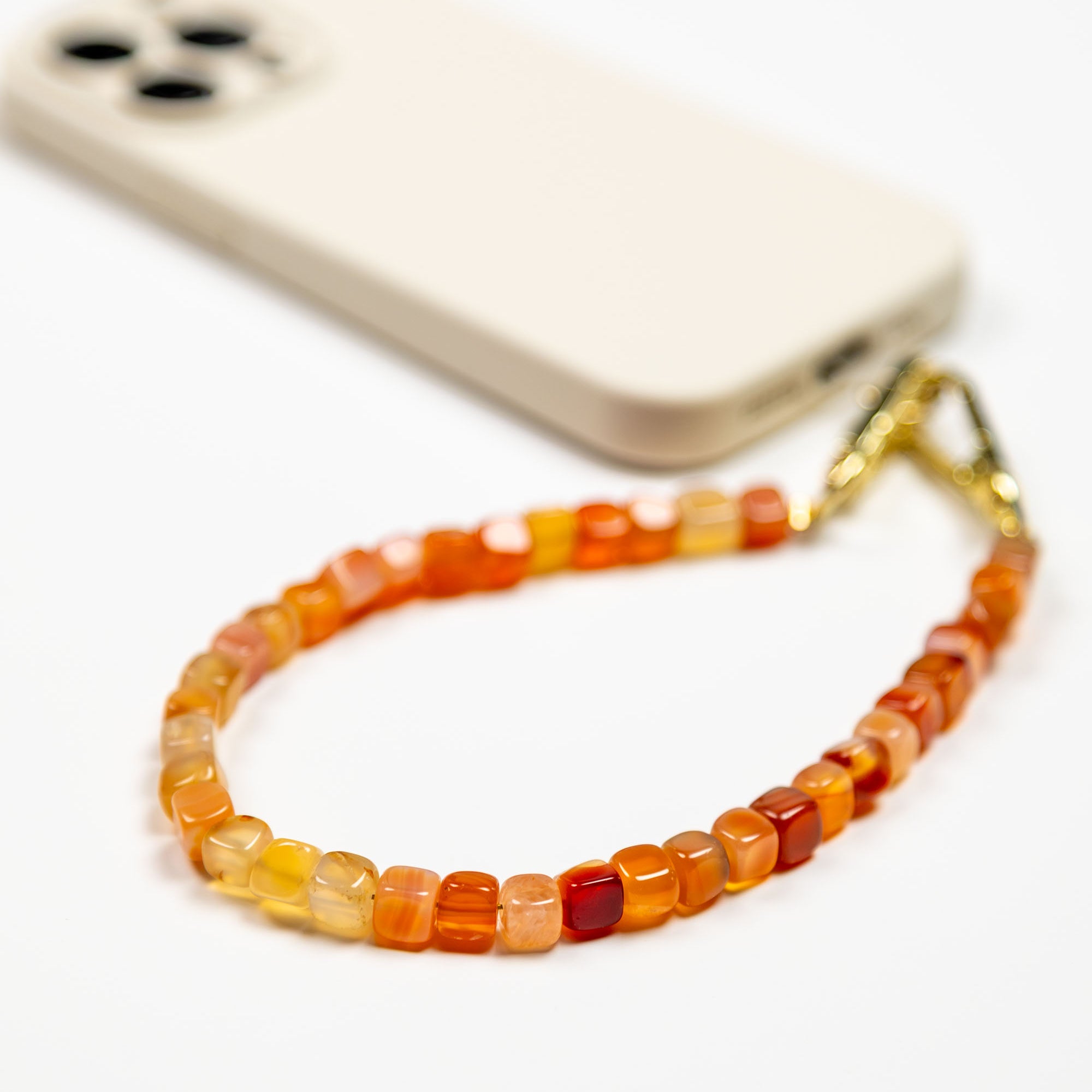 Amber Caramel Natural Agate Phone Charm