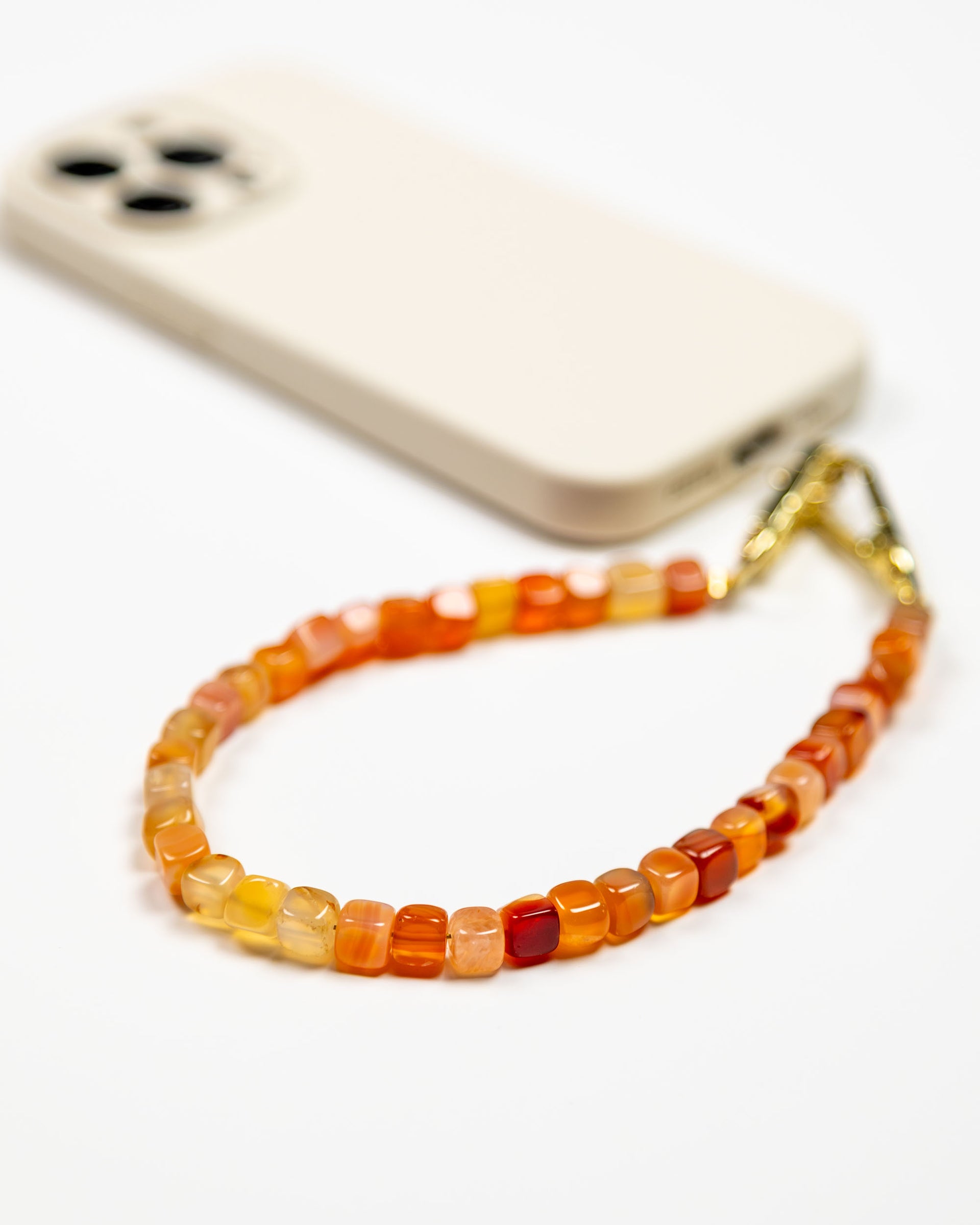 Amber Caramel Natural Agate Phone Charm