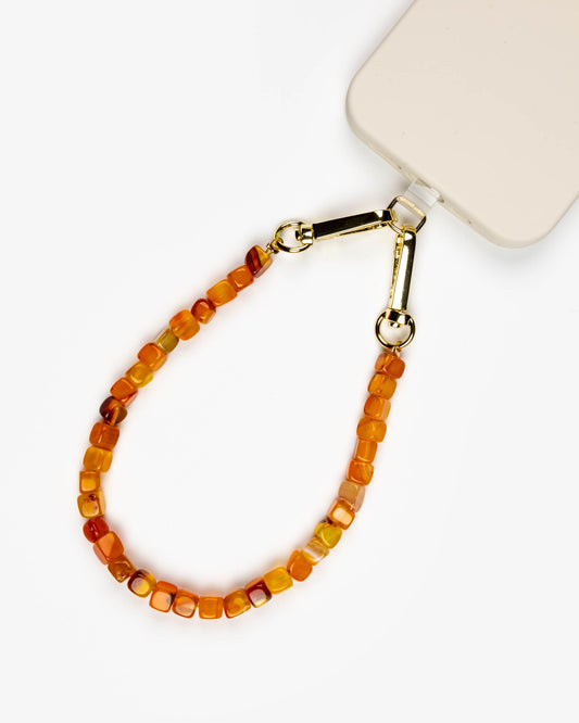 Amber Caramel Natural Agate Phone Charm