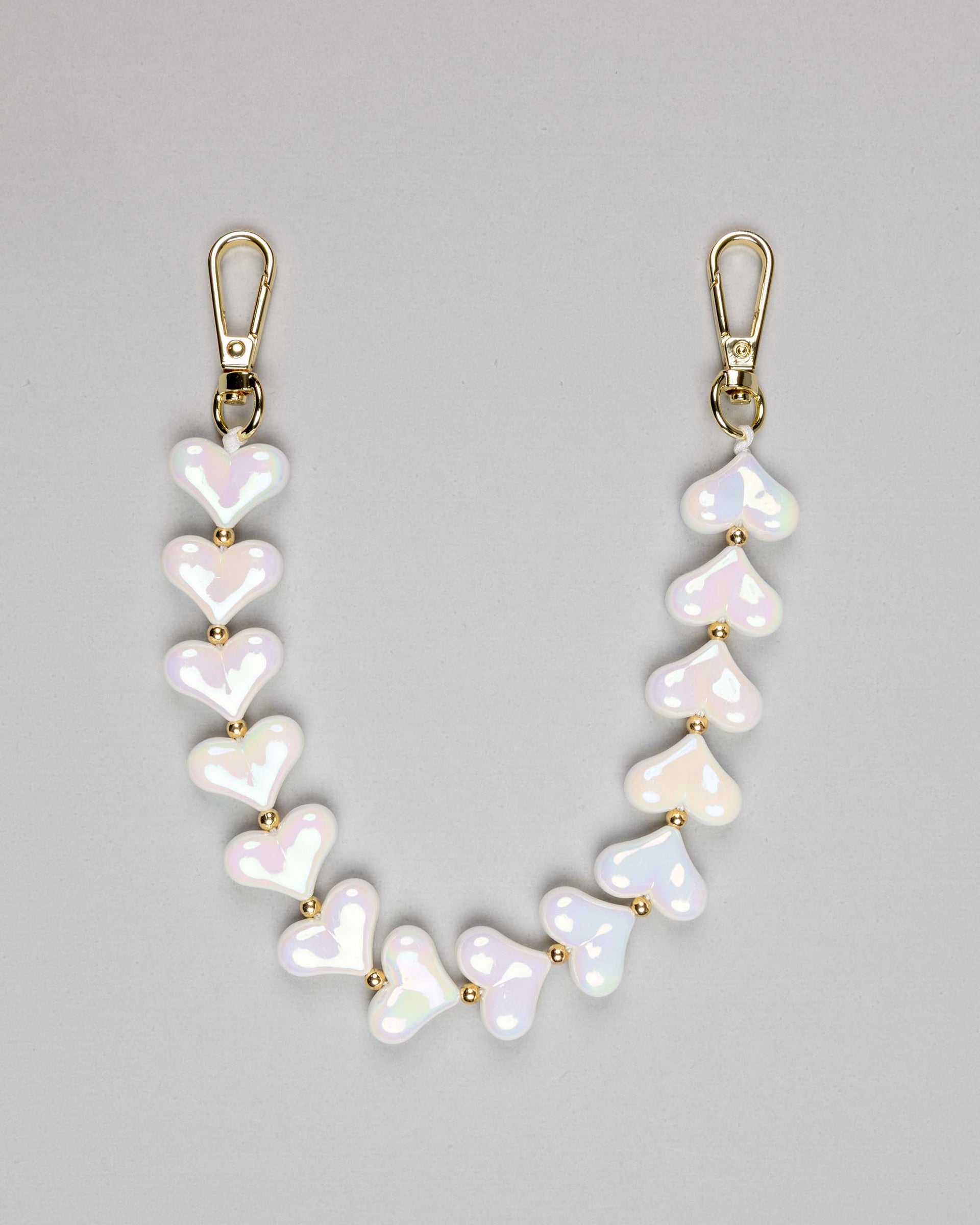 Pearl Glow Heart Phone Charm