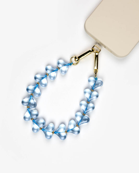 Sky Blue Heart Beads Phone Charm