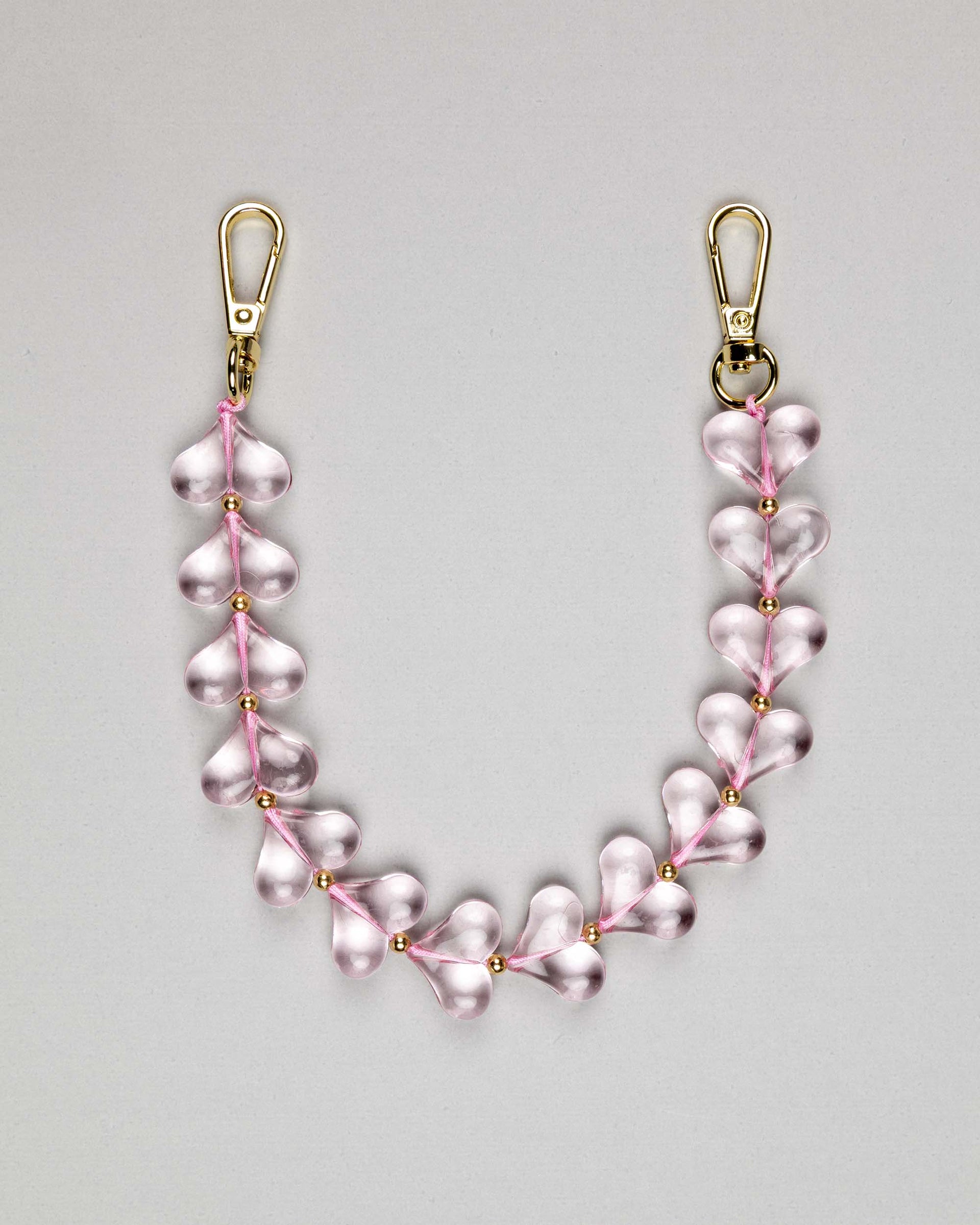 Pink Heart Beads Phone Charm
