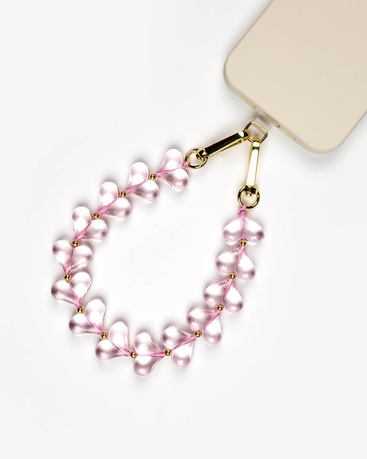 Pink Heart Beads Phone Charm