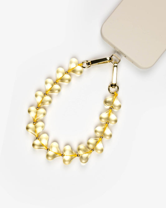 Yellow Heart Beads Phone Charm