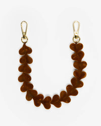 Chocolate Brown Velvet Hearts Phone Charm