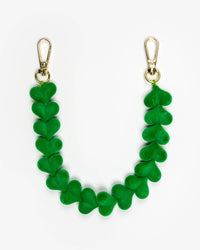 Green Velvet Hearts Phone Charm