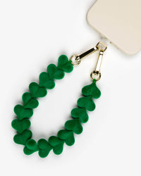 Green Velvet Hearts Phone Charm