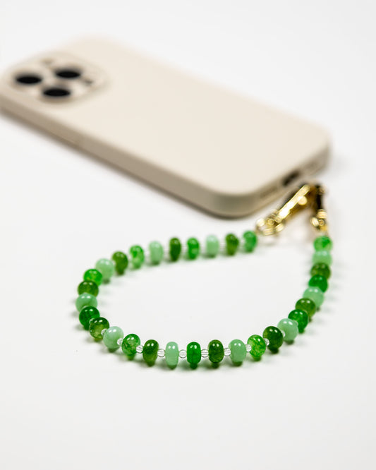 Green Ombre Beads Phone Charm