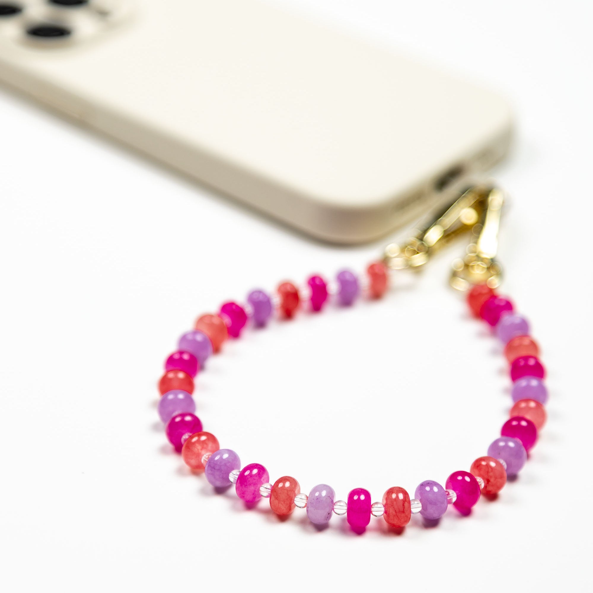 Berry Pink Beads Phone Charm