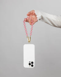 Pink Frost Beads Phone Charm
