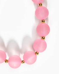 Pink Frost Beads Phone Charm