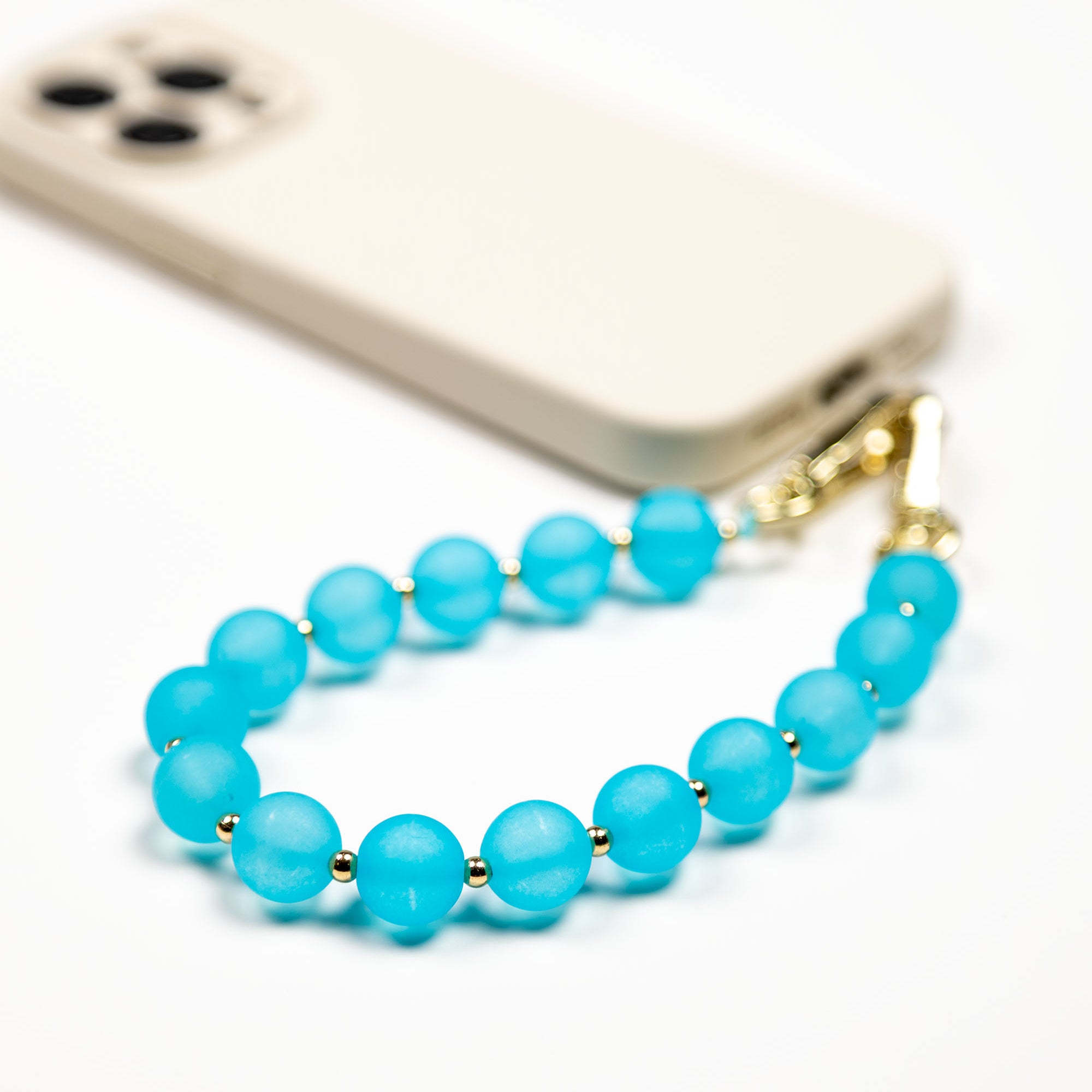 Blue Frost Beads Phone Charm