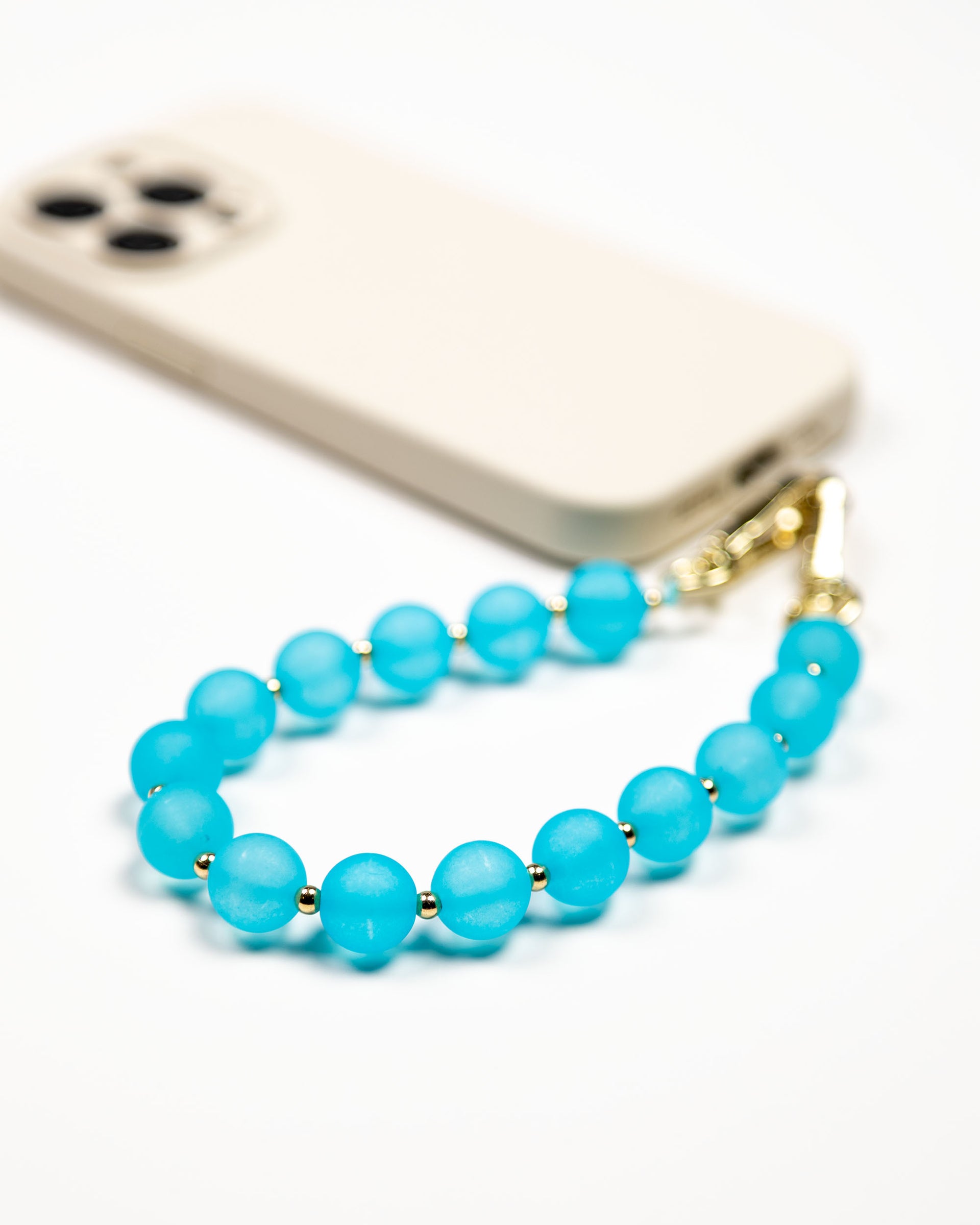 Blue Frost Beads Phone Charm