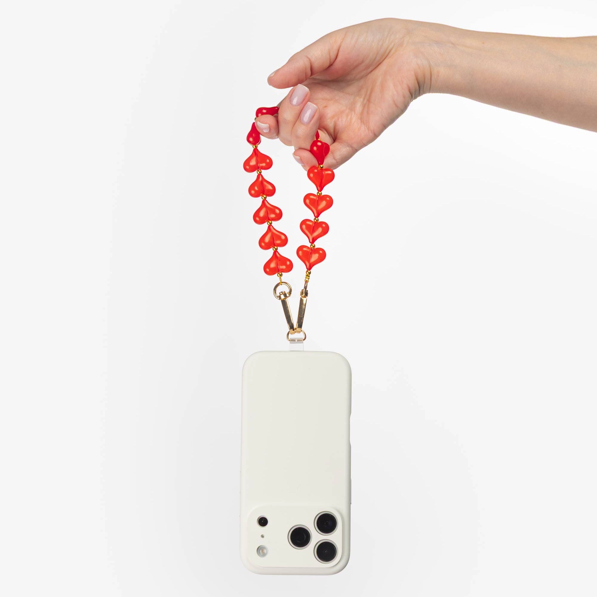 Marmalade Red Heart Beads Phone Charm