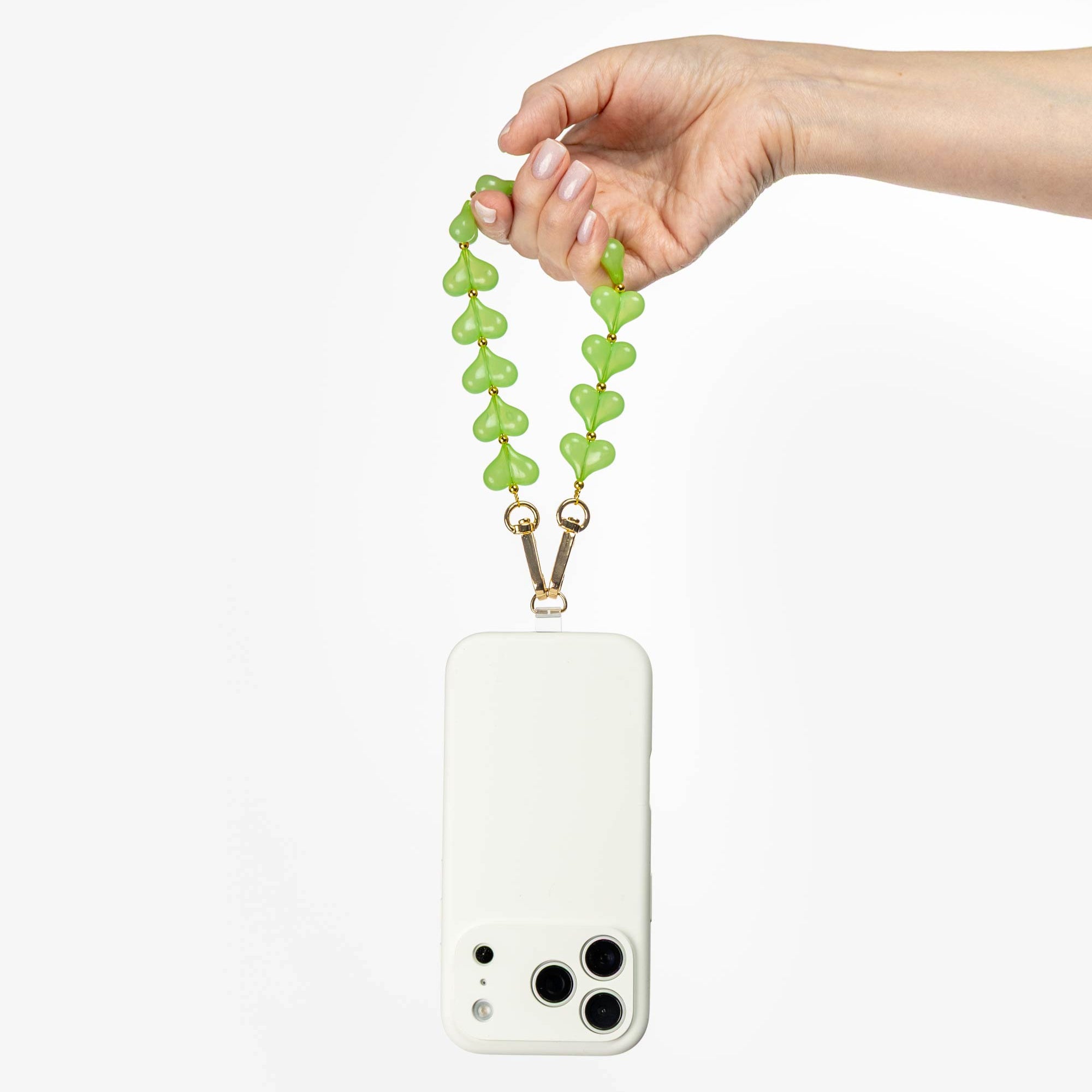 Marmalade Green Heart Beads Phone Charm