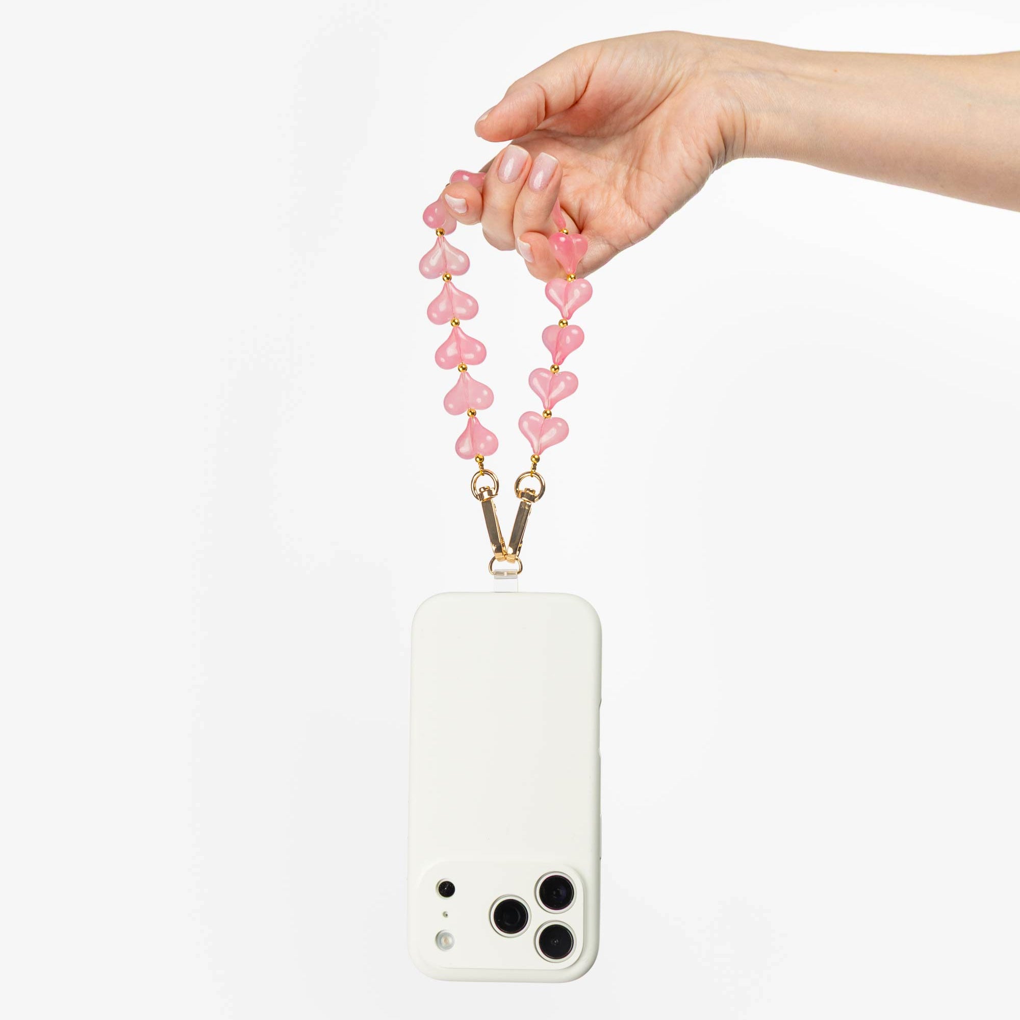 Marmalade Pink Heart Beads Phone Charm