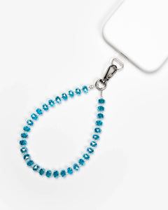 Aqua Prism Glow Phone Charm — Silver-Tone, glass phone charm by IWLI