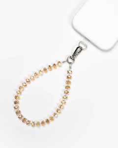 Champagne Prism Glow Phone Charm — Silver-Tone, glass phone charm by IWLI