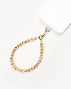 Champagne Prism Glow Phone Charm — Gold-Tone, glass phone charm by IWLI