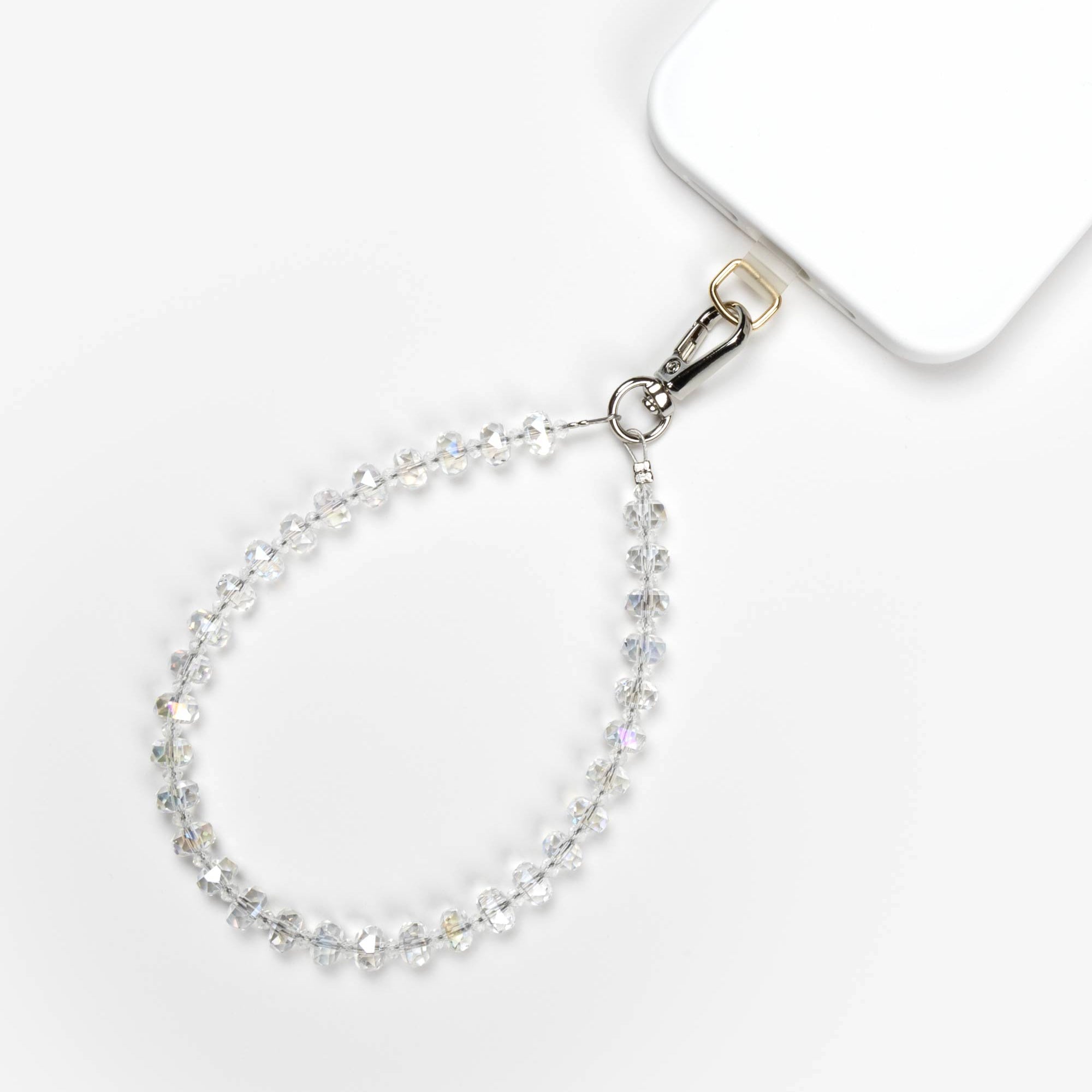 Crystal Clear Glass Phone Charm