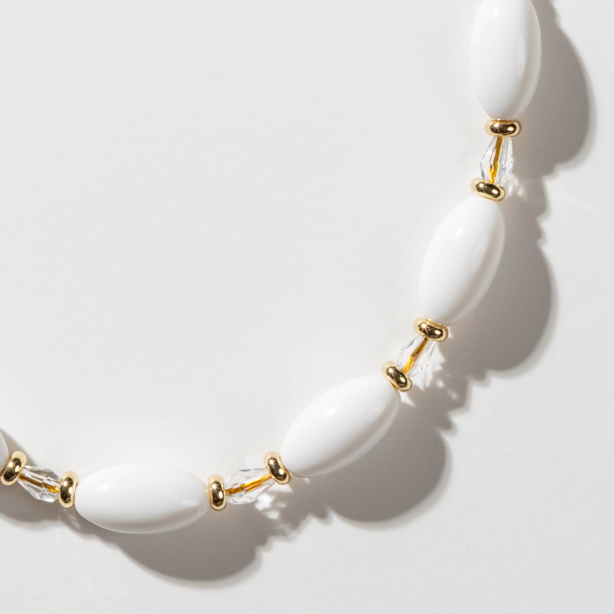 White Oval Beads Phone Charm