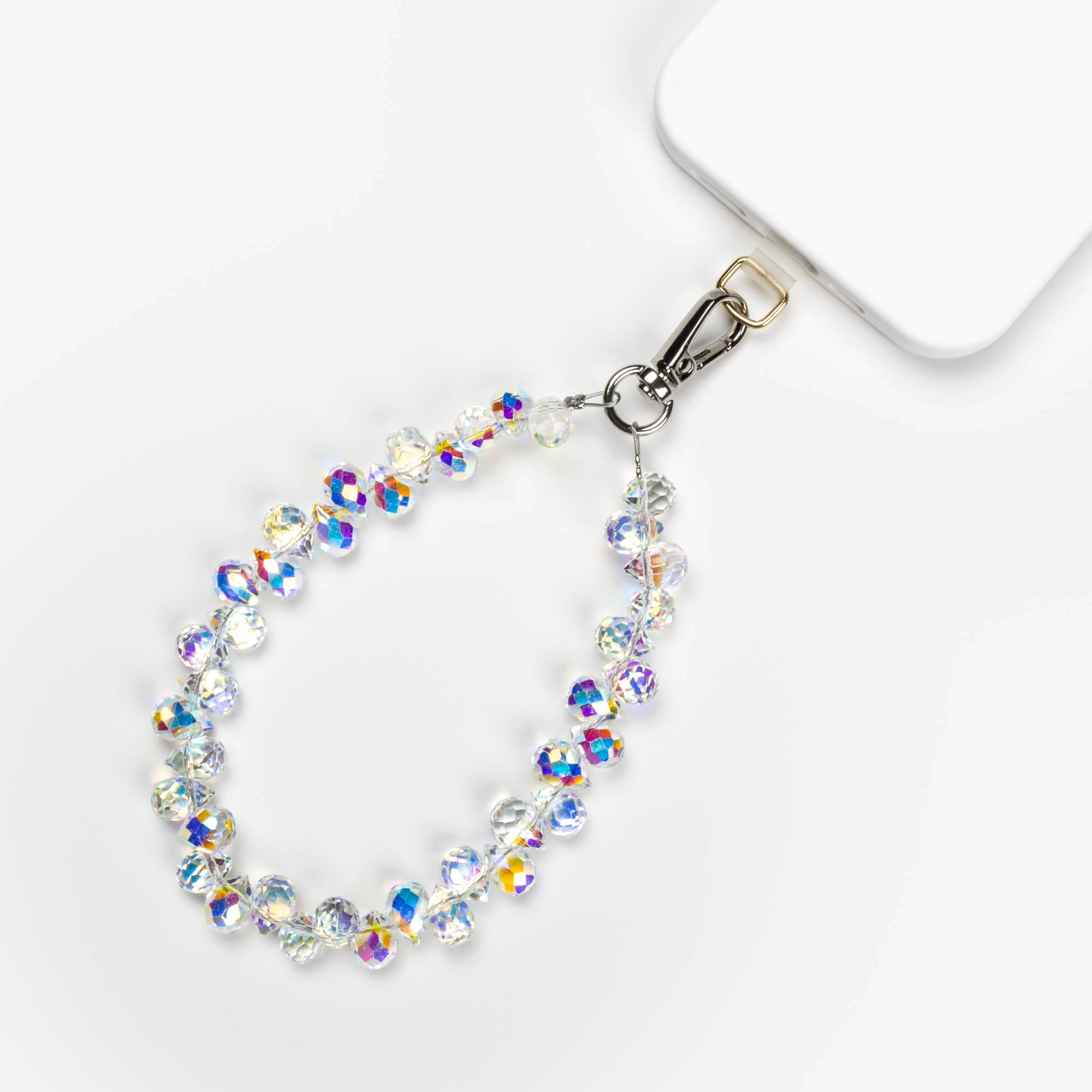 Iridescent Drop Beads Phone Charm