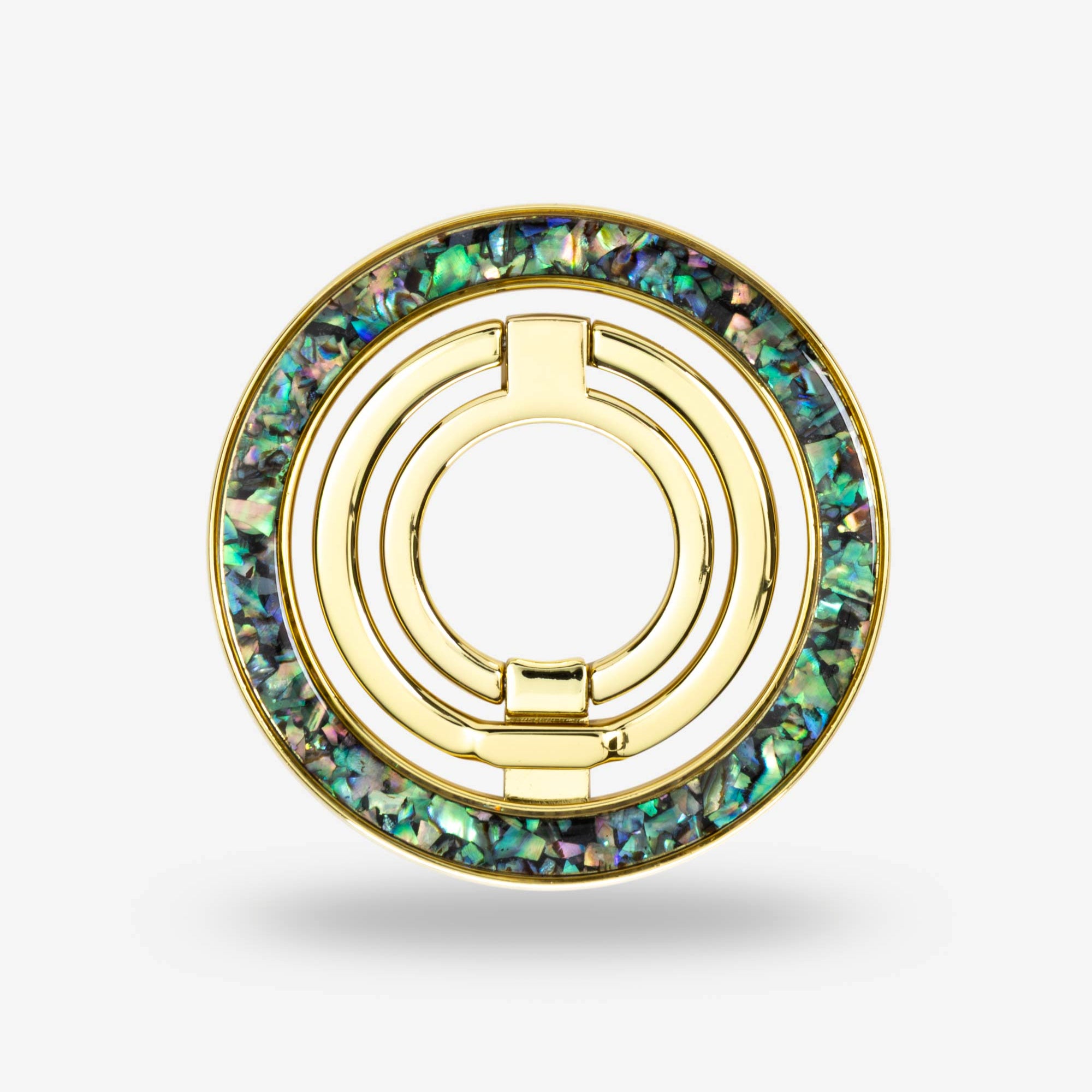 Abalone Pearl Ring Stand — Gold-Tone