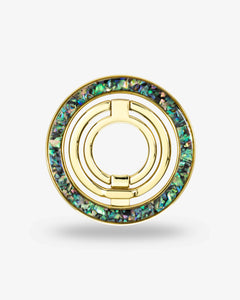 Abalone Pearl Ring Stand — Gold-Tone