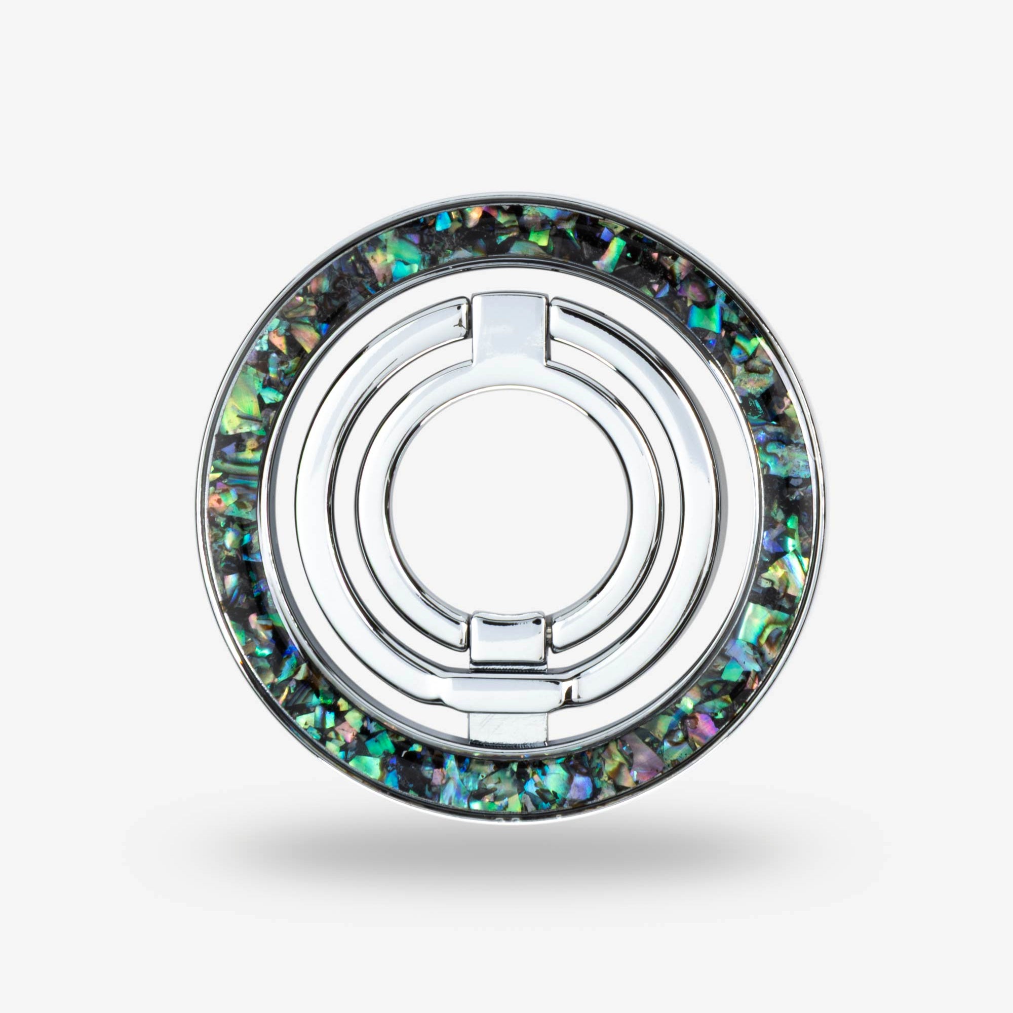 Abalone Pearl Ring Stand — Silver-Tone