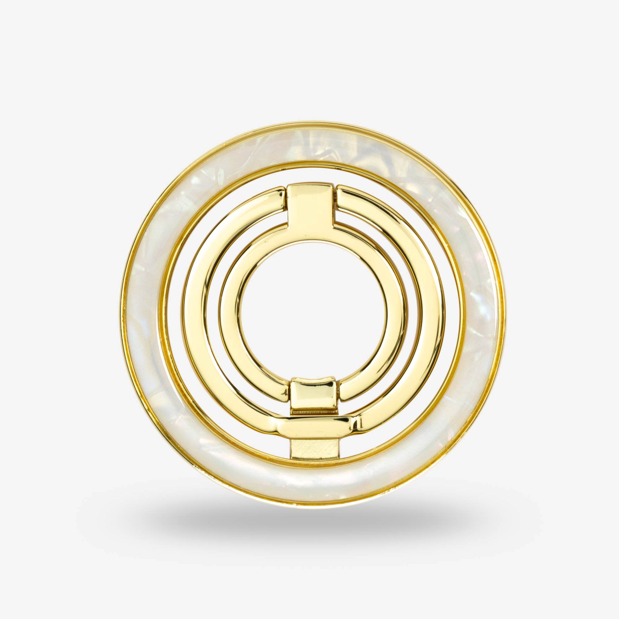 White Shell Ring Stand — Gold-Tone