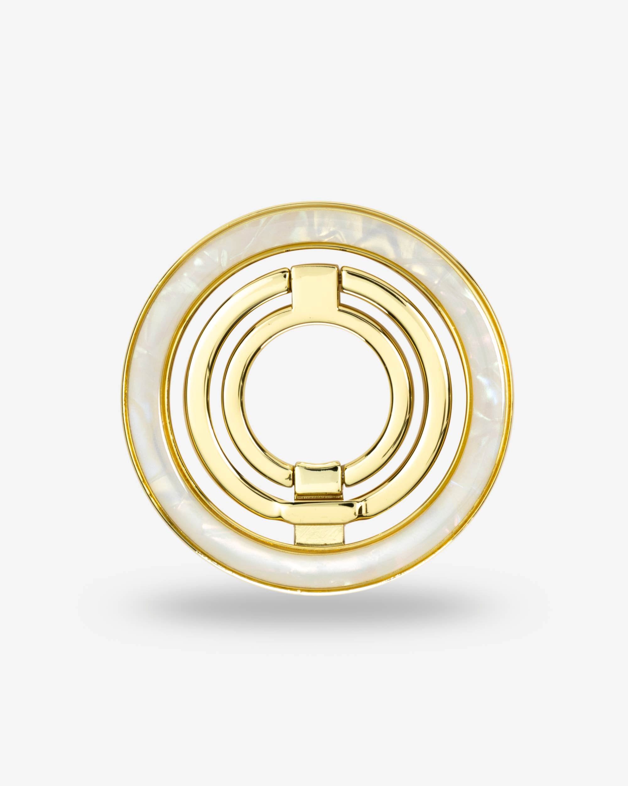 White Shell Ring Stand — Gold-Tone