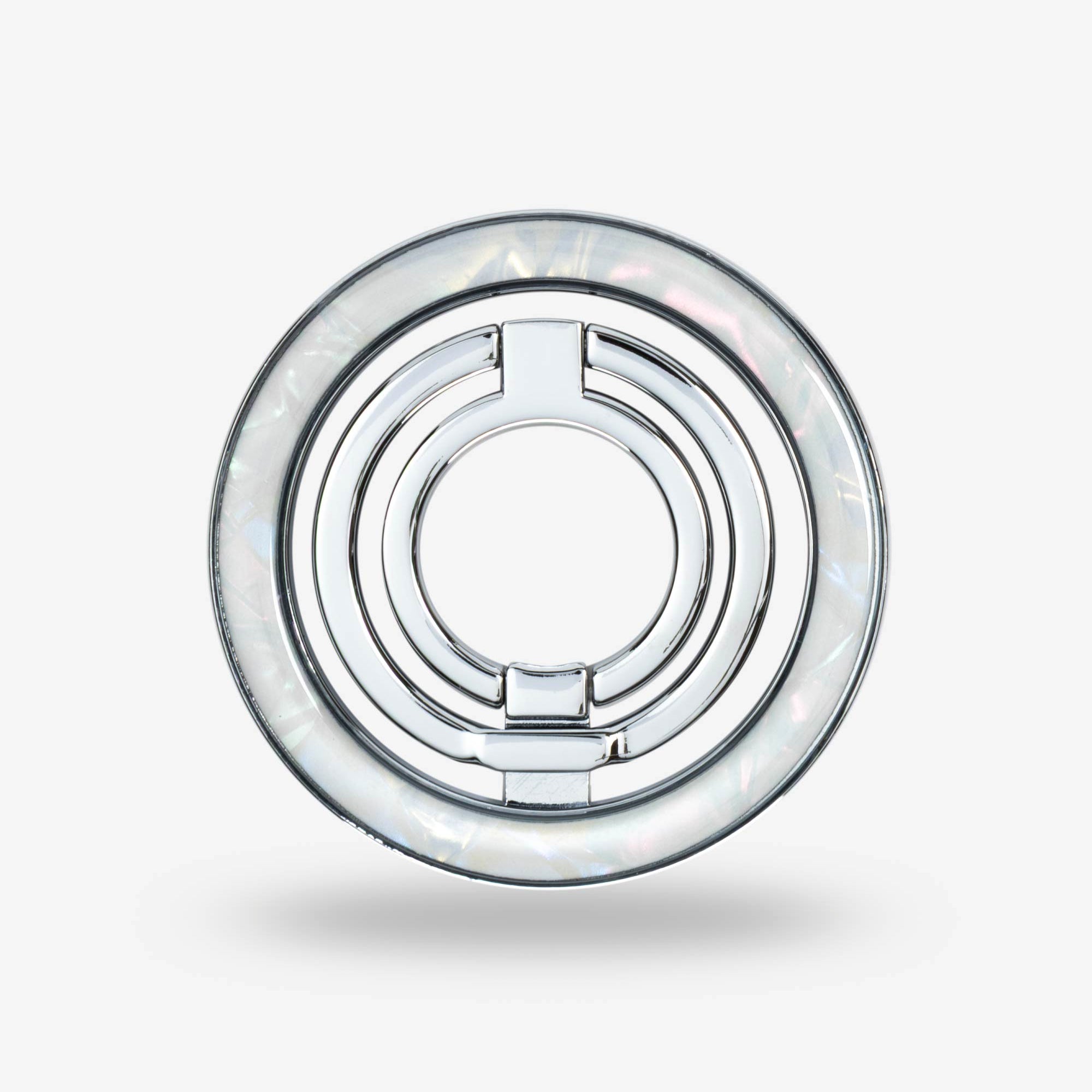 White Shell Ring Stand — Silver-Tone