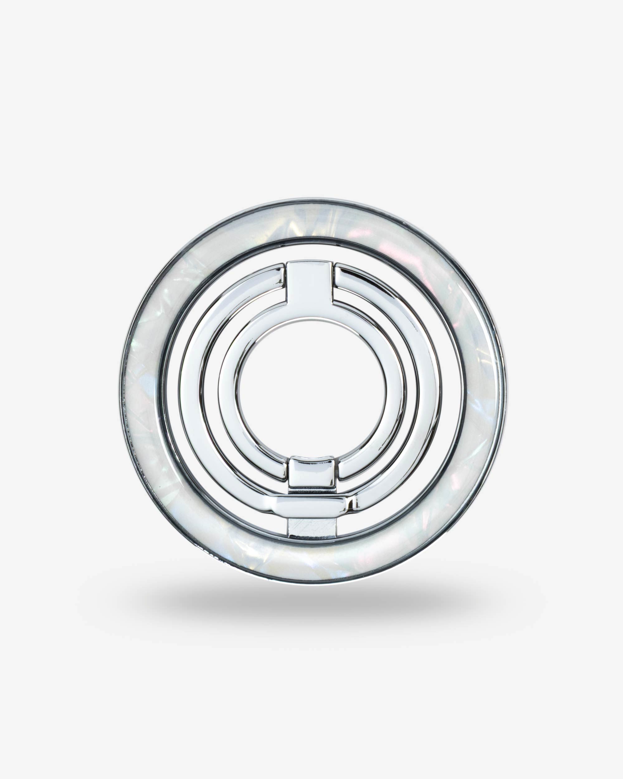 White Shell Ring Stand — Silver-Tone