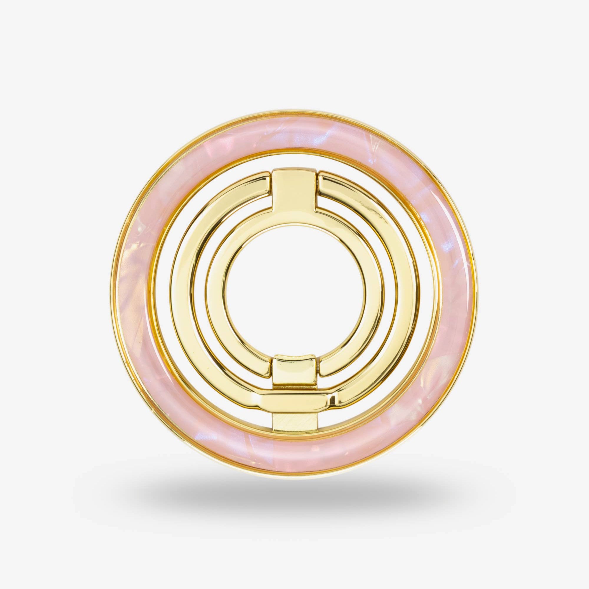 Pink Shell Ring Stand — Gold-Tone