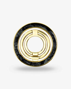 Black Shell Ring Stand — Gold-Tone