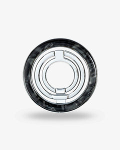Black Shell Ring Stand — Silver-Tone