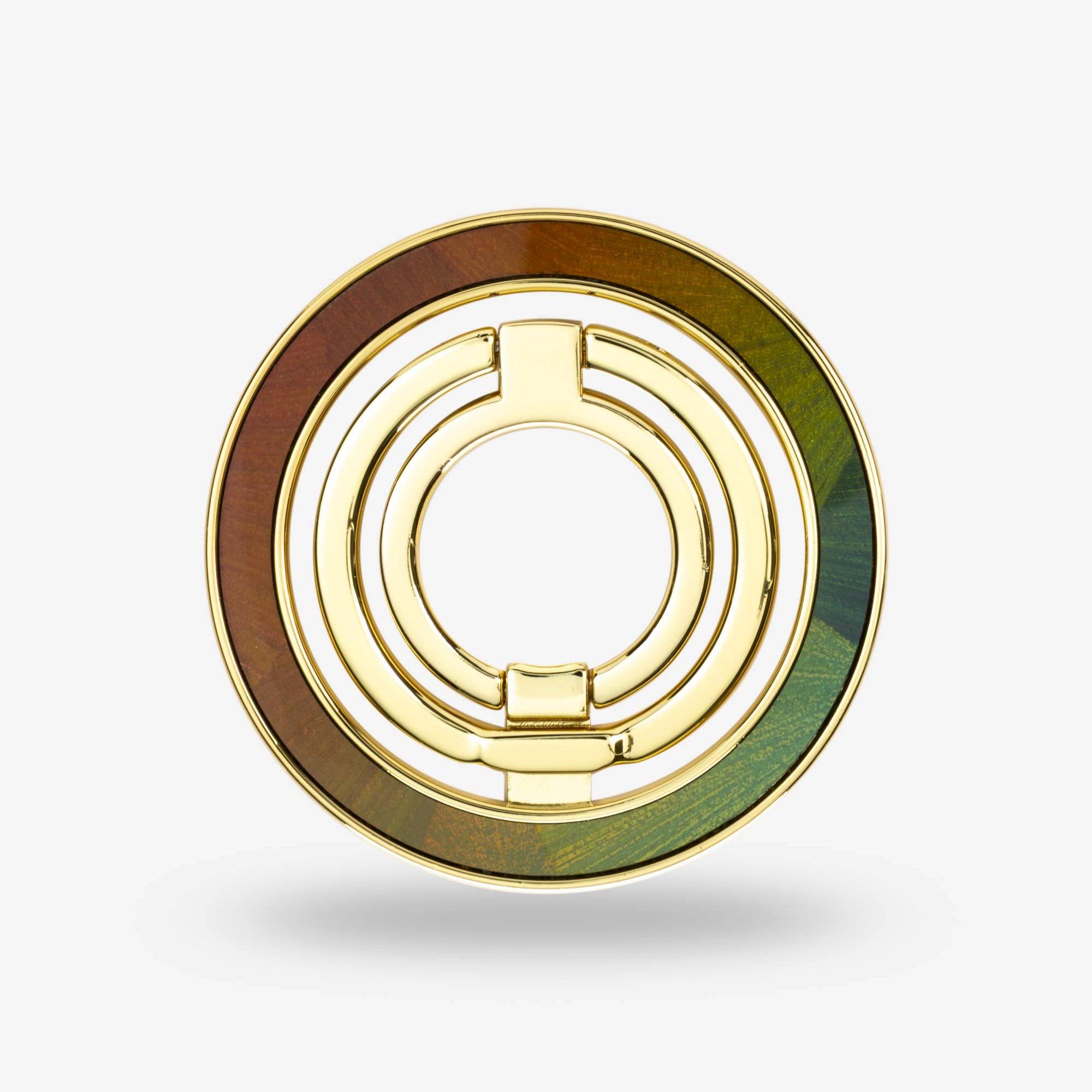 Sunset Fan Holo Ring Stand — Gold-Tone