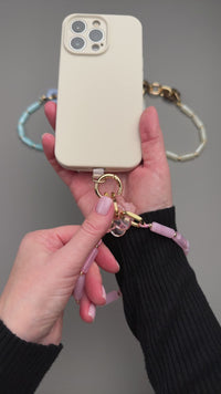 Pink Tube Beads Phone Charm