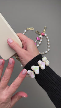 Pearl Glow Heart Phone Charm